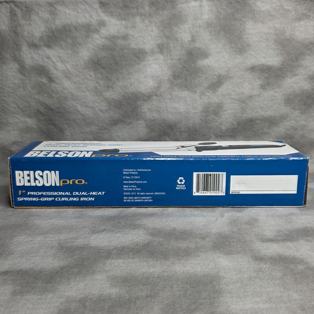 BELSON PRO 1" Curling Iron #BP2015 Dual Heat Spring Grip 2012 NEW - Picture 4 of 6